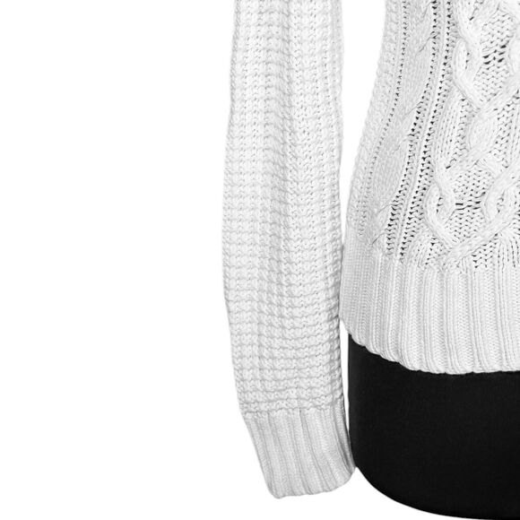 Ralph Lauren Womens Sweater White Cable Knit Zip Preppy Old Money Knit Jacket S - Picture 11 of 11